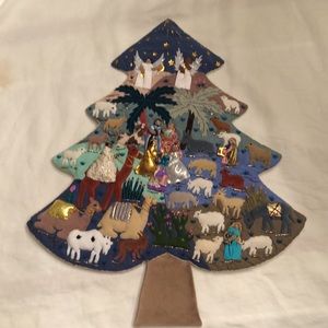 Christmas decoration. Hand stitched appliqué.